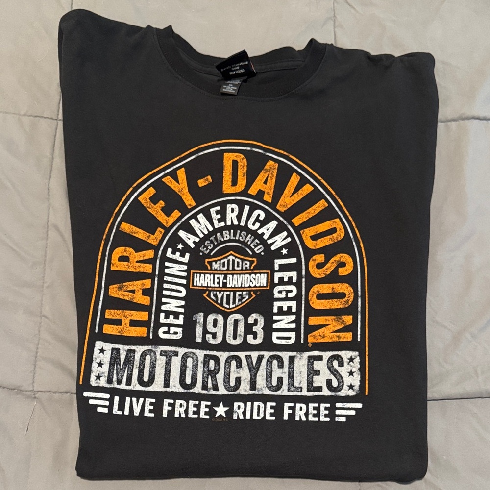 Harley-Davidson Charcoal and Orange Tee
